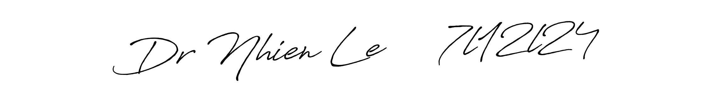 How to make Dr Nhien Le     7l12l24 signature? Antro_Vectra_Bolder is a professional autograph style. Create handwritten signature for Dr Nhien Le     7l12l24 name. Dr Nhien Le     7l12l24 signature style 7 images and pictures png