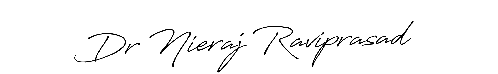 Antro_Vectra_Bolder is a professional signature style that is perfect for those who want to add a touch of class to their signature. It is also a great choice for those who want to make their signature more unique. Get Dr Nieraj Raviprasad name to fancy signature for free. Dr Nieraj Raviprasad signature style 7 images and pictures png