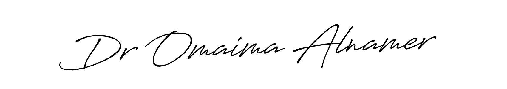 Create a beautiful signature design for name Dr Omaima Alnamer. With this signature (Antro_Vectra_Bolder) fonts, you can make a handwritten signature for free. Dr Omaima Alnamer signature style 7 images and pictures png
