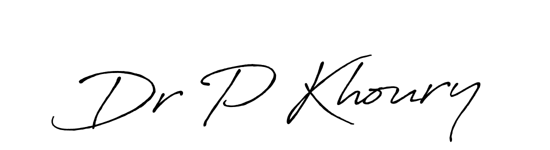 Make a beautiful signature design for name Dr P Khoury. With this signature (Antro_Vectra_Bolder) style, you can create a handwritten signature for free. Dr P Khoury signature style 7 images and pictures png