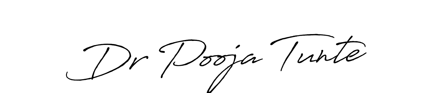 Dr Pooja Tunte stylish signature style. Best Handwritten Sign (Antro_Vectra_Bolder) for my name. Handwritten Signature Collection Ideas for my name Dr Pooja Tunte. Dr Pooja Tunte signature style 7 images and pictures png