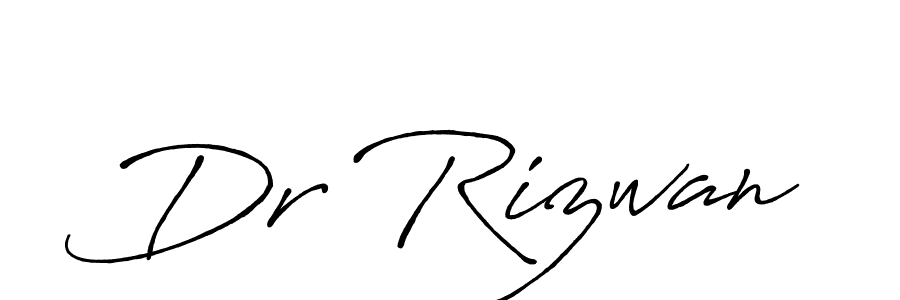 Use a signature maker to create a handwritten signature online. With this signature software, you can design (Antro_Vectra_Bolder) your own signature for name Dr Rizwan. Dr Rizwan signature style 7 images and pictures png