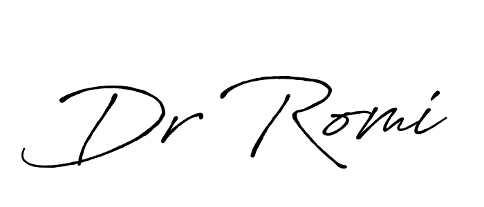How to make Dr Romi name signature. Use Antro_Vectra_Bolder style for creating short signs online. This is the latest handwritten sign. Dr Romi signature style 7 images and pictures png