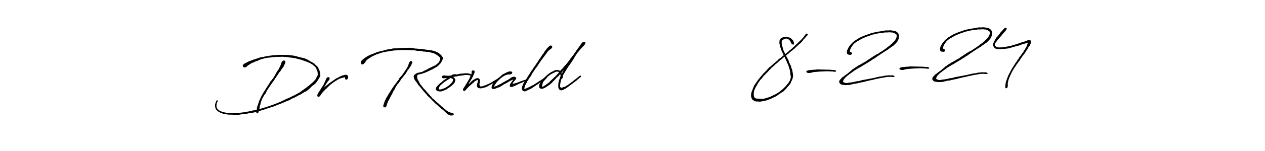 This is the best signature style for the Dr Ronald          8-2-24 name. Also you like these signature font (Antro_Vectra_Bolder). Mix name signature. Dr Ronald          8-2-24 signature style 7 images and pictures png
