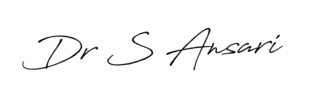 Use a signature maker to create a handwritten signature online. With this signature software, you can design (Antro_Vectra_Bolder) your own signature for name Dr S Ansari. Dr S Ansari signature style 7 images and pictures png