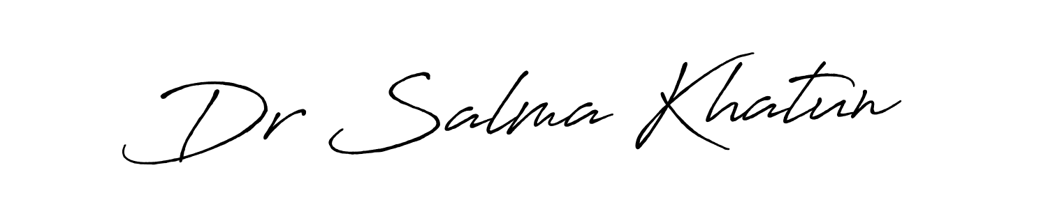 How to make Dr Salma Khatun name signature. Use Antro_Vectra_Bolder style for creating short signs online. This is the latest handwritten sign. Dr Salma Khatun signature style 7 images and pictures png