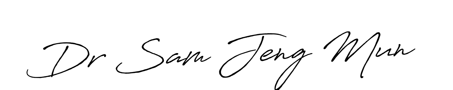 Create a beautiful signature design for name Dr Sam Jeng Mun. With this signature (Antro_Vectra_Bolder) fonts, you can make a handwritten signature for free. Dr Sam Jeng Mun signature style 7 images and pictures png