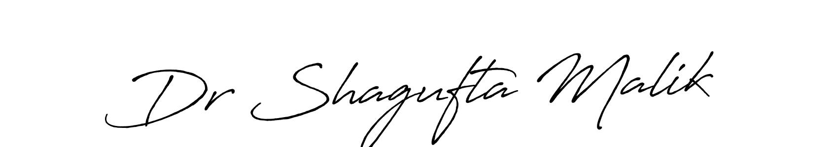 Create a beautiful signature design for name Dr Shagufta Malik. With this signature (Antro_Vectra_Bolder) fonts, you can make a handwritten signature for free. Dr Shagufta Malik signature style 7 images and pictures png