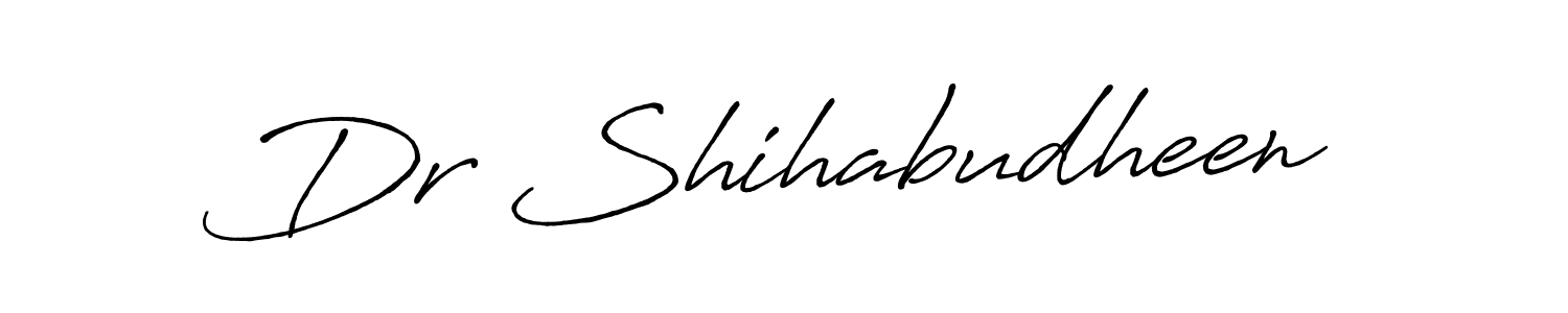 Antro_Vectra_Bolder is a professional signature style that is perfect for those who want to add a touch of class to their signature. It is also a great choice for those who want to make their signature more unique. Get Dr Shihabudheen name to fancy signature for free. Dr Shihabudheen signature style 7 images and pictures png