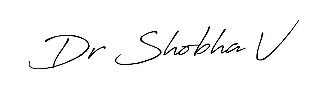 Make a beautiful signature design for name Dr Shobha V. With this signature (Antro_Vectra_Bolder) style, you can create a handwritten signature for free. Dr Shobha V signature style 7 images and pictures png
