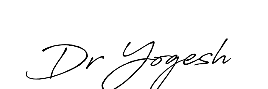 How to make Dr Yogesh name signature. Use Antro_Vectra_Bolder style for creating short signs online. This is the latest handwritten sign. Dr Yogesh signature style 7 images and pictures png