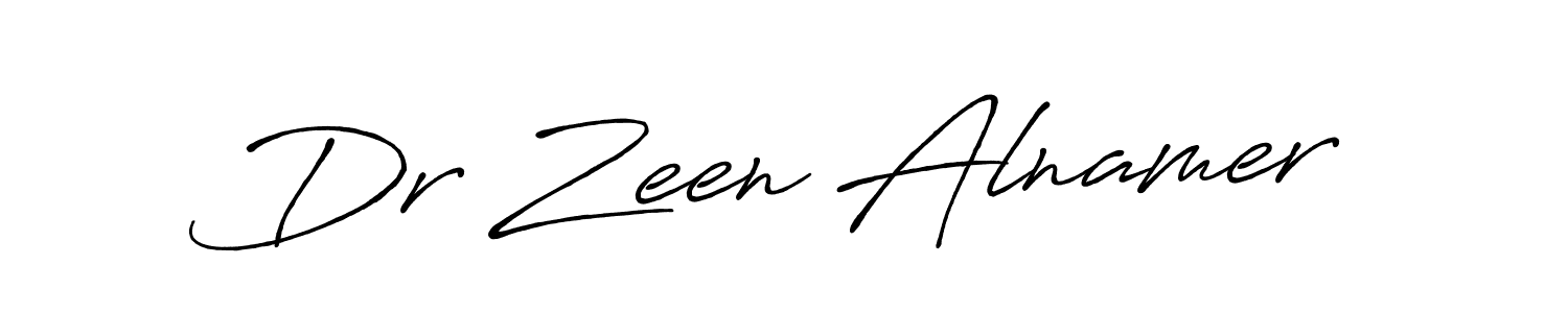 Design your own signature with our free online signature maker. With this signature software, you can create a handwritten (Antro_Vectra_Bolder) signature for name Dr Zeen Alnamer. Dr Zeen Alnamer signature style 7 images and pictures png