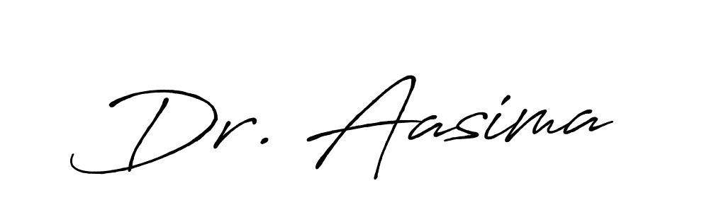 Make a beautiful signature design for name Dr. Aasima. With this signature (Antro_Vectra_Bolder) style, you can create a handwritten signature for free. Dr. Aasima signature style 7 images and pictures png