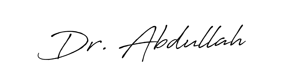 Make a beautiful signature design for name Dr. Abdullah. With this signature (Antro_Vectra_Bolder) style, you can create a handwritten signature for free. Dr. Abdullah signature style 7 images and pictures png