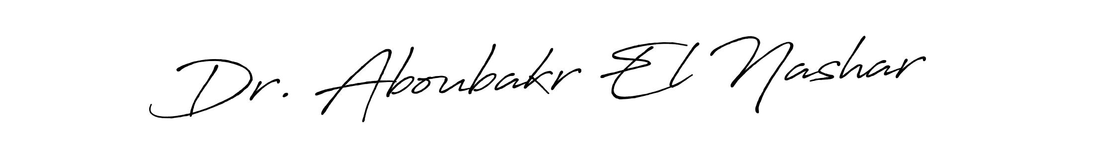 How to make Dr. Aboubakr El Nashar name signature. Use Antro_Vectra_Bolder style for creating short signs online. This is the latest handwritten sign. Dr. Aboubakr El Nashar signature style 7 images and pictures png
