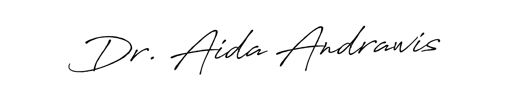 You should practise on your own different ways (Antro_Vectra_Bolder) to write your name (Dr. Aida Andrawis) in signature. don't let someone else do it for you. Dr. Aida Andrawis signature style 7 images and pictures png