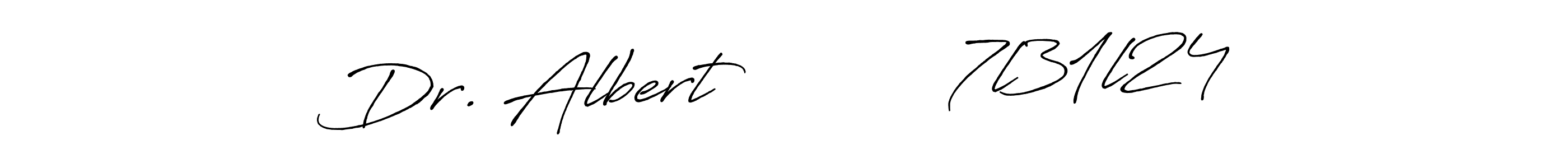 The best way (Antro_Vectra_Bolder) to make a short signature is to pick only two or three words in your name. The name Dr. Albert           7l31l24 include a total of six letters. For converting this name. Dr. Albert           7l31l24 signature style 7 images and pictures png