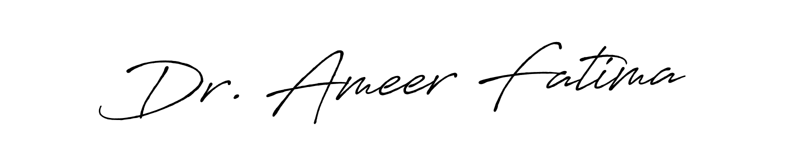 The best way (Antro_Vectra_Bolder) to make a short signature is to pick only two or three words in your name. The name Dr. Ameer Fatima include a total of six letters. For converting this name. Dr. Ameer Fatima signature style 7 images and pictures png