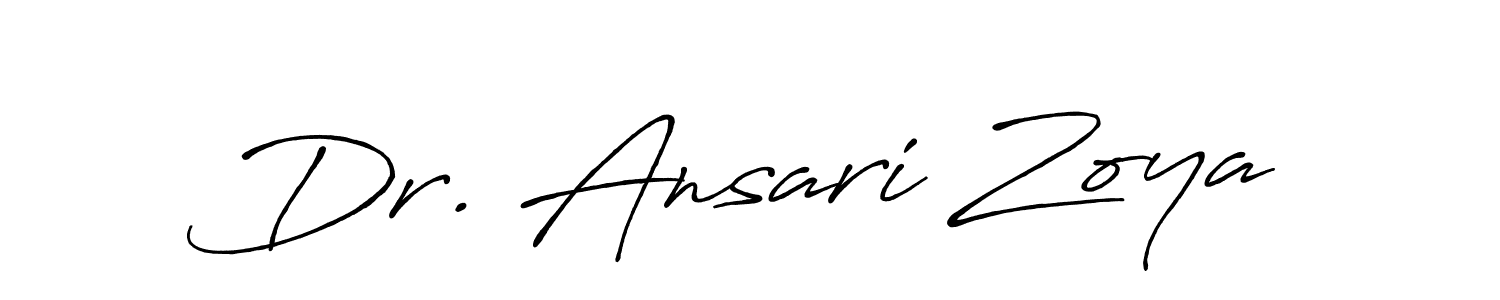 Use a signature maker to create a handwritten signature online. With this signature software, you can design (Antro_Vectra_Bolder) your own signature for name Dr. Ansari Zoya. Dr. Ansari Zoya signature style 7 images and pictures png