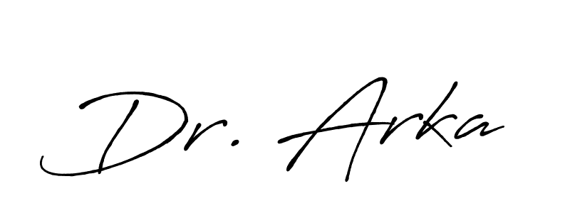 Create a beautiful signature design for name Dr. Arka. With this signature (Antro_Vectra_Bolder) fonts, you can make a handwritten signature for free. Dr. Arka signature style 7 images and pictures png