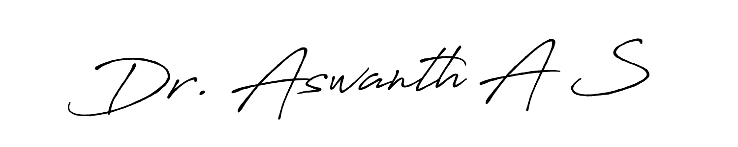 You should practise on your own different ways (Antro_Vectra_Bolder) to write your name (Dr. Aswanth A S) in signature. don't let someone else do it for you. Dr. Aswanth A S signature style 7 images and pictures png