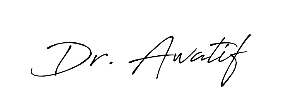 The best way (Antro_Vectra_Bolder) to make a short signature is to pick only two or three words in your name. The name Dr. Awatif include a total of six letters. For converting this name. Dr. Awatif signature style 7 images and pictures png