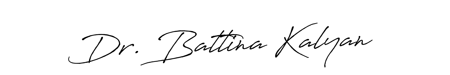 How to make Dr. Battina Kalyan signature? Antro_Vectra_Bolder is a professional autograph style. Create handwritten signature for Dr. Battina Kalyan name. Dr. Battina Kalyan signature style 7 images and pictures png