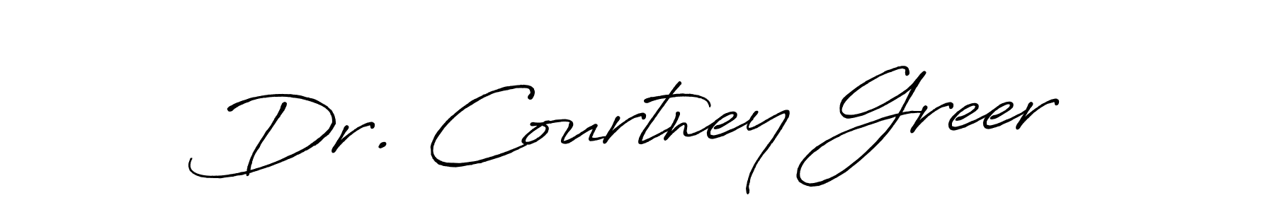 How to make Dr. Courtney Greer name signature. Use Antro_Vectra_Bolder style for creating short signs online. This is the latest handwritten sign. Dr. Courtney Greer signature style 7 images and pictures png