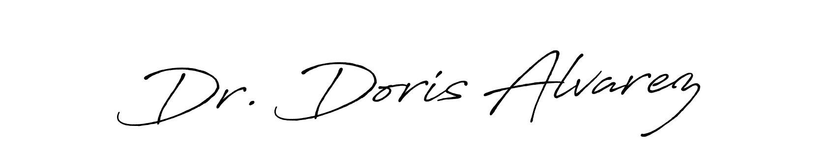 How to make Dr. Doris Alvarez name signature. Use Antro_Vectra_Bolder style for creating short signs online. This is the latest handwritten sign. Dr. Doris Alvarez signature style 7 images and pictures png