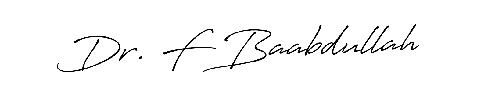 You can use this online signature creator to create a handwritten signature for the name Dr. F Baabdullah. This is the best online autograph maker. Dr. F Baabdullah signature style 7 images and pictures png