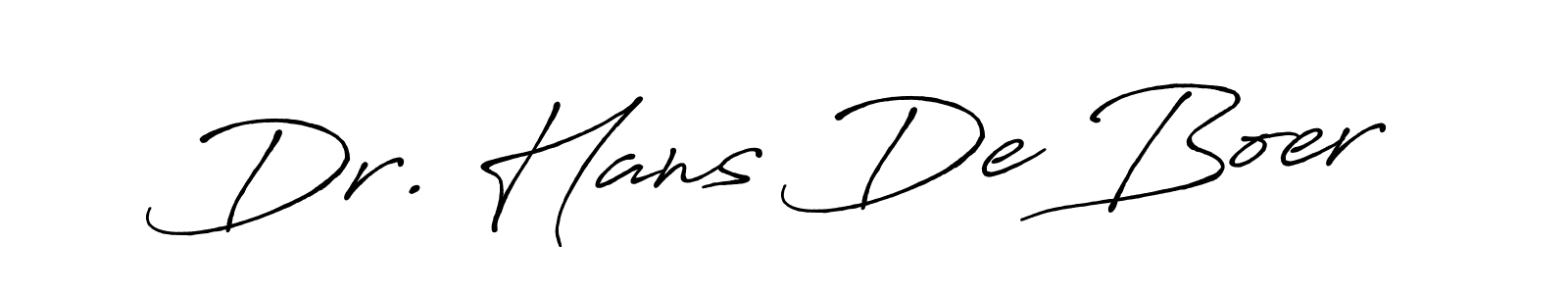 The best way (Antro_Vectra_Bolder) to make a short signature is to pick only two or three words in your name. The name Dr. Hans De Boer include a total of six letters. For converting this name. Dr. Hans De Boer signature style 7 images and pictures png