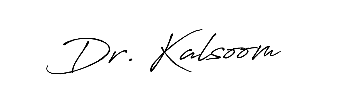 Similarly Antro_Vectra_Bolder is the best handwritten signature design. Signature creator online .You can use it as an online autograph creator for name Dr. Kalsoom. Dr. Kalsoom signature style 7 images and pictures png