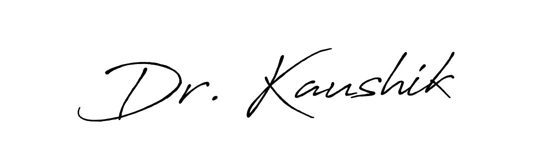 How to make Dr. Kaushik name signature. Use Antro_Vectra_Bolder style for creating short signs online. This is the latest handwritten sign. Dr. Kaushik signature style 7 images and pictures png