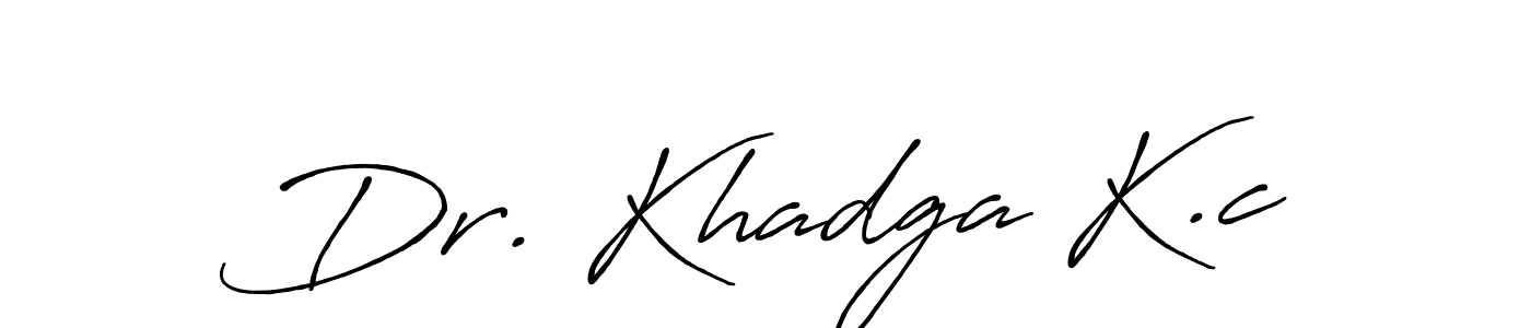 Dr. Khadga K.c stylish signature style. Best Handwritten Sign (Antro_Vectra_Bolder) for my name. Handwritten Signature Collection Ideas for my name Dr. Khadga K.c. Dr. Khadga K.c signature style 7 images and pictures png