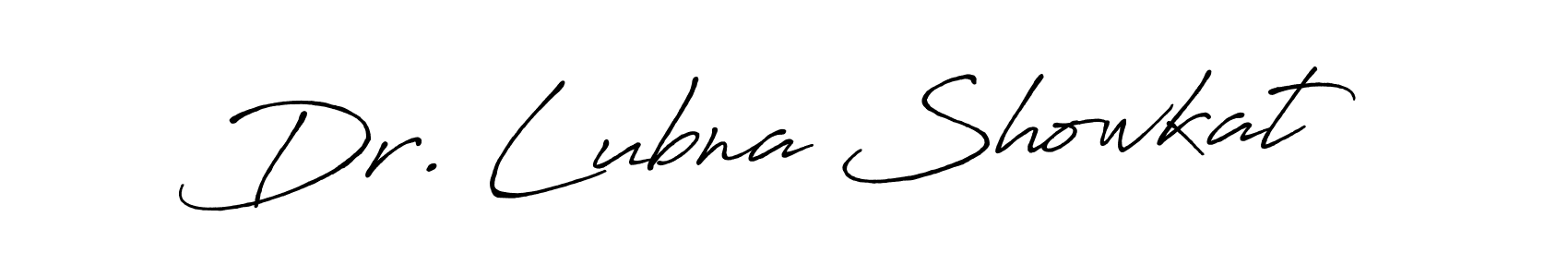 Design your own signature with our free online signature maker. With this signature software, you can create a handwritten (Antro_Vectra_Bolder) signature for name Dr. Lubna Showkat. Dr. Lubna Showkat signature style 7 images and pictures png