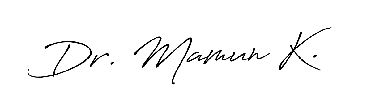 This is the best signature style for the Dr. Mamun K. name. Also you like these signature font (Antro_Vectra_Bolder). Mix name signature. Dr. Mamun K. signature style 7 images and pictures png