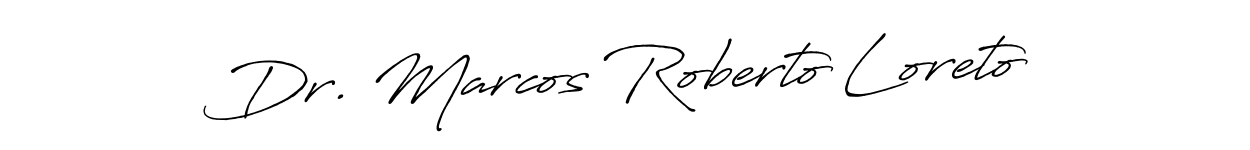 The best way (Antro_Vectra_Bolder) to make a short signature is to pick only two or three words in your name. The name Dr. Marcos Roberto Loreto include a total of six letters. For converting this name. Dr. Marcos Roberto Loreto signature style 7 images and pictures png