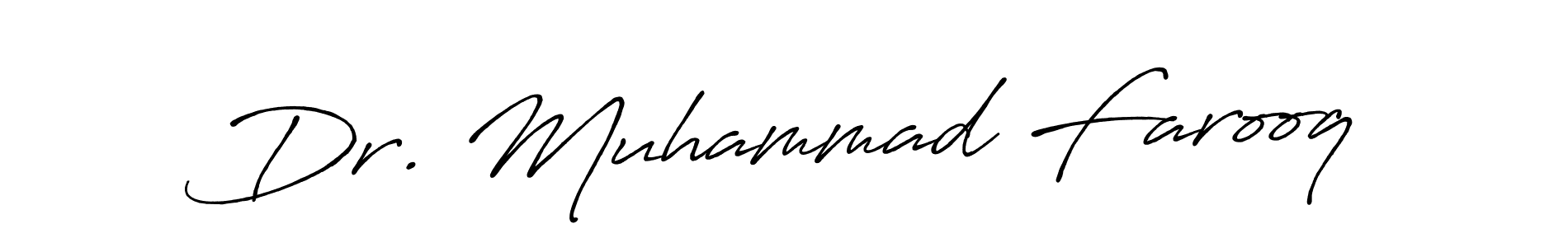 How to make Dr. Muhammad Farooq name signature. Use Antro_Vectra_Bolder style for creating short signs online. This is the latest handwritten sign. Dr. Muhammad Farooq signature style 7 images and pictures png