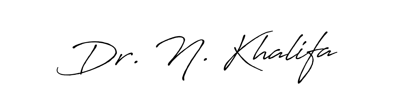 You should practise on your own different ways (Antro_Vectra_Bolder) to write your name (Dr. N. Khalifa) in signature. don't let someone else do it for you. Dr. N. Khalifa signature style 7 images and pictures png
