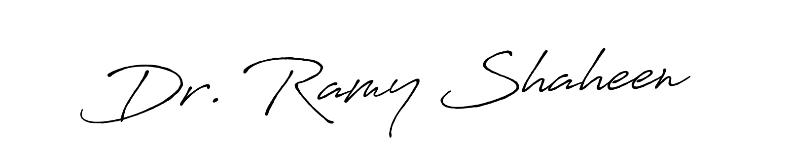 The best way (Antro_Vectra_Bolder) to make a short signature is to pick only two or three words in your name. The name Dr. Ramy Shaheen include a total of six letters. For converting this name. Dr. Ramy Shaheen signature style 7 images and pictures png