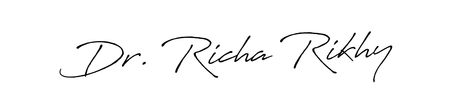 How to make Dr. Richa Rikhy signature? Antro_Vectra_Bolder is a professional autograph style. Create handwritten signature for Dr. Richa Rikhy name. Dr. Richa Rikhy signature style 7 images and pictures png