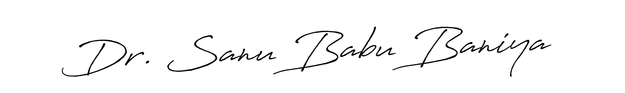 Create a beautiful signature design for name Dr. Sanu Babu Baniya. With this signature (Antro_Vectra_Bolder) fonts, you can make a handwritten signature for free. Dr. Sanu Babu Baniya signature style 7 images and pictures png