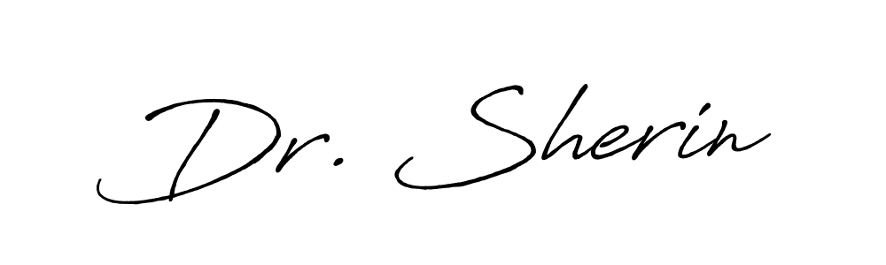 You should practise on your own different ways (Antro_Vectra_Bolder) to write your name (Dr. Sherin) in signature. don't let someone else do it for you. Dr. Sherin signature style 7 images and pictures png