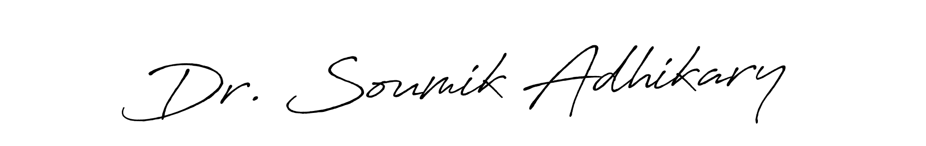 Make a beautiful signature design for name Dr. Soumik Adhikary. With this signature (Antro_Vectra_Bolder) style, you can create a handwritten signature for free. Dr. Soumik Adhikary signature style 7 images and pictures png