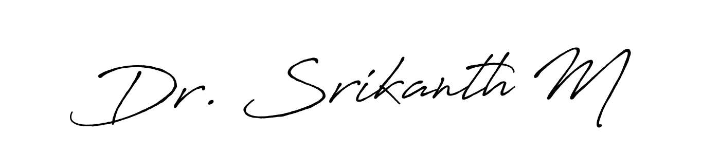Similarly Antro_Vectra_Bolder is the best handwritten signature design. Signature creator online .You can use it as an online autograph creator for name Dr. Srikanth M. Dr. Srikanth M signature style 7 images and pictures png