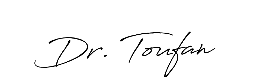 Create a beautiful signature design for name Dr. Toufan. With this signature (Antro_Vectra_Bolder) fonts, you can make a handwritten signature for free. Dr. Toufan signature style 7 images and pictures png