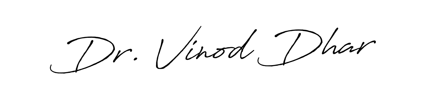 Design your own signature with our free online signature maker. With this signature software, you can create a handwritten (Antro_Vectra_Bolder) signature for name Dr. Vinod Dhar. Dr. Vinod Dhar signature style 7 images and pictures png