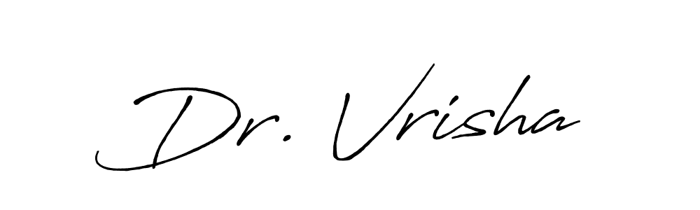 Antro_Vectra_Bolder is a professional signature style that is perfect for those who want to add a touch of class to their signature. It is also a great choice for those who want to make their signature more unique. Get Dr. Vrisha name to fancy signature for free. Dr. Vrisha signature style 7 images and pictures png