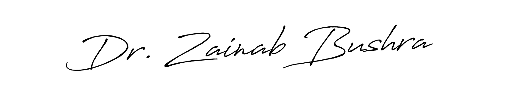 Antro_Vectra_Bolder is a professional signature style that is perfect for those who want to add a touch of class to their signature. It is also a great choice for those who want to make their signature more unique. Get Dr. Zainab Bushra name to fancy signature for free. Dr. Zainab Bushra signature style 7 images and pictures png