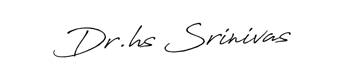 Make a beautiful signature design for name Dr.hs Srinivas. With this signature (Antro_Vectra_Bolder) style, you can create a handwritten signature for free. Dr.hs Srinivas signature style 7 images and pictures png